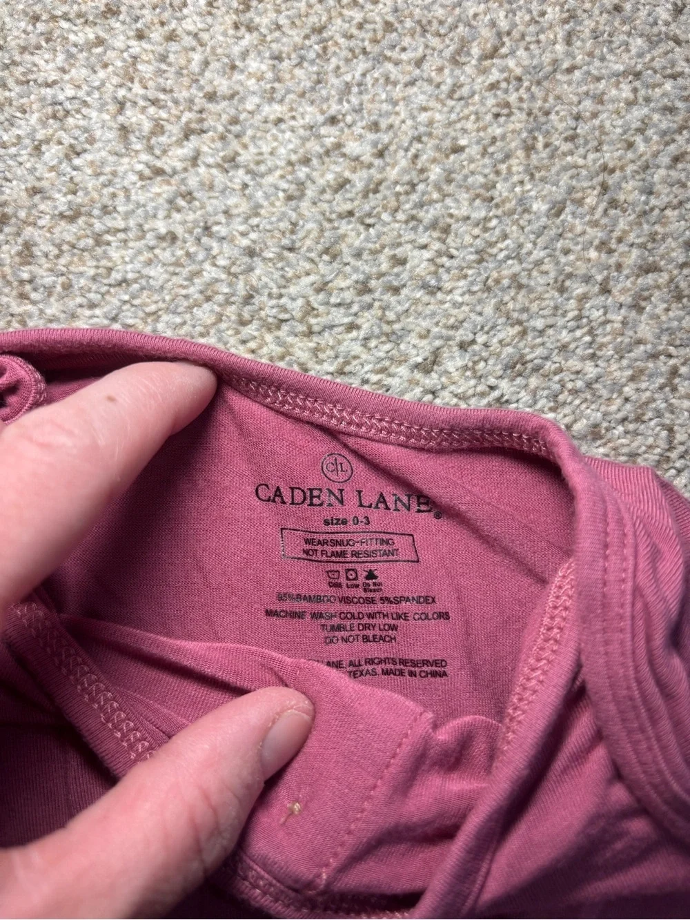 Caden Lane Dark Pink Bamboo Knotted Gown Size 0-3 Months